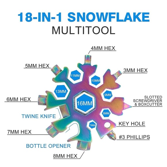 5/20$ 18-in-1 Snowflake Metallic Multitool - Picture 3 of 4